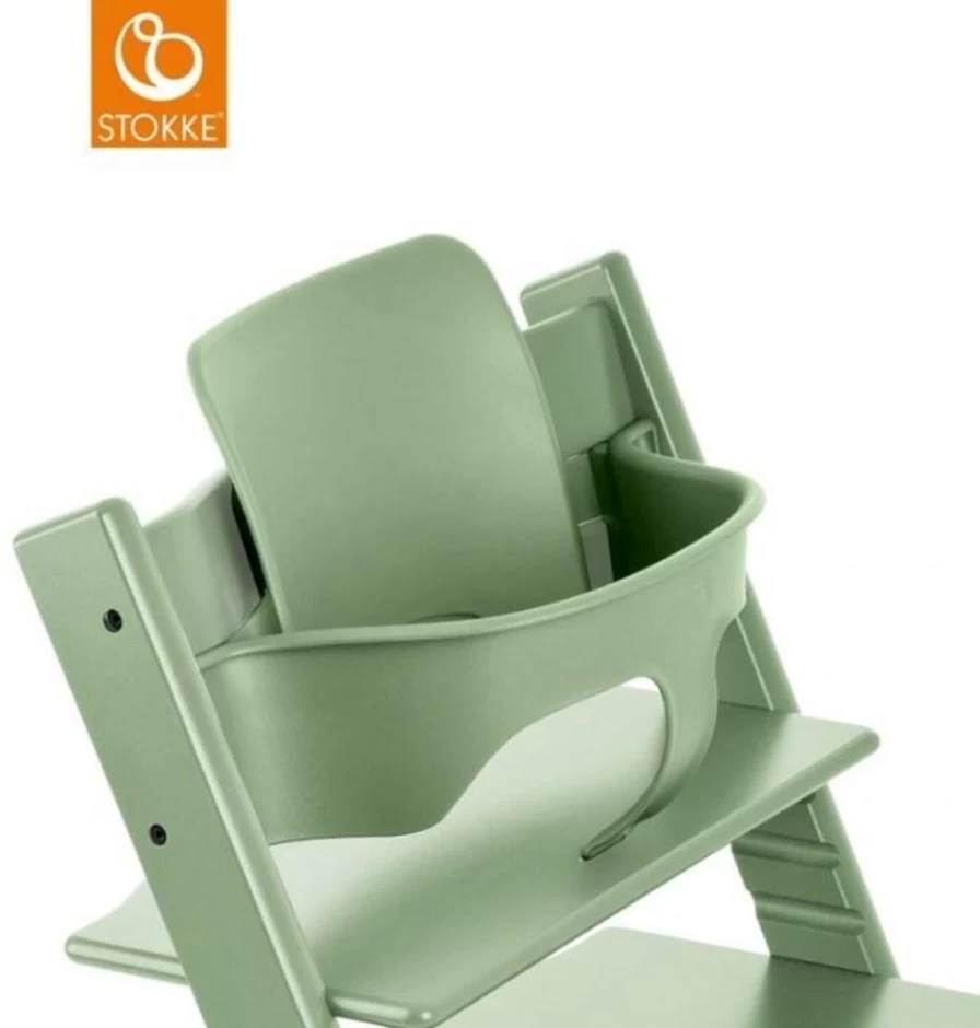 Stokke Tripp Trapp Baby Set - Adjustable High Chair for Infants, Moss Green, Ergonomic Design, Convertible & Grow-with-Me Seat