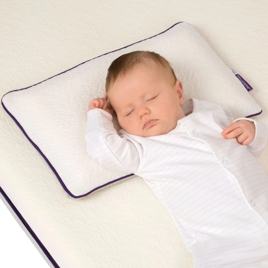 Clevamama Bedtime Clevafoam Baby Pillow – Supportive & Breathable Infant Headrest for Safe Sleep