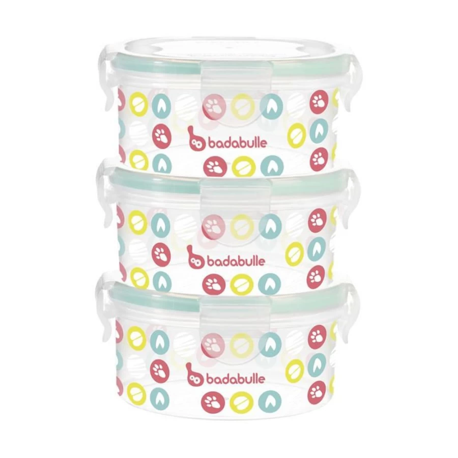Babymoov 300ml Baby Food Storage Containers - BPA-Free, Leak-Proof, Microwave & Freezer Safe - 3-Pack for Infant & Toddler Meals
