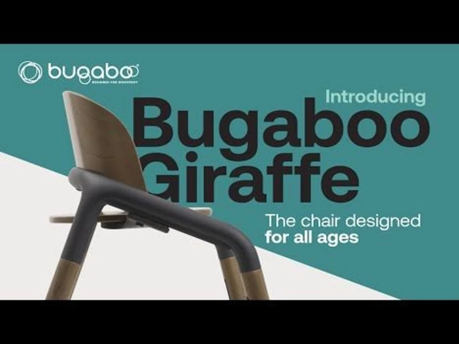 Bugaboo Giraffe High Chair in Neutral Wood and White - Modern Baby Feeding Seat
