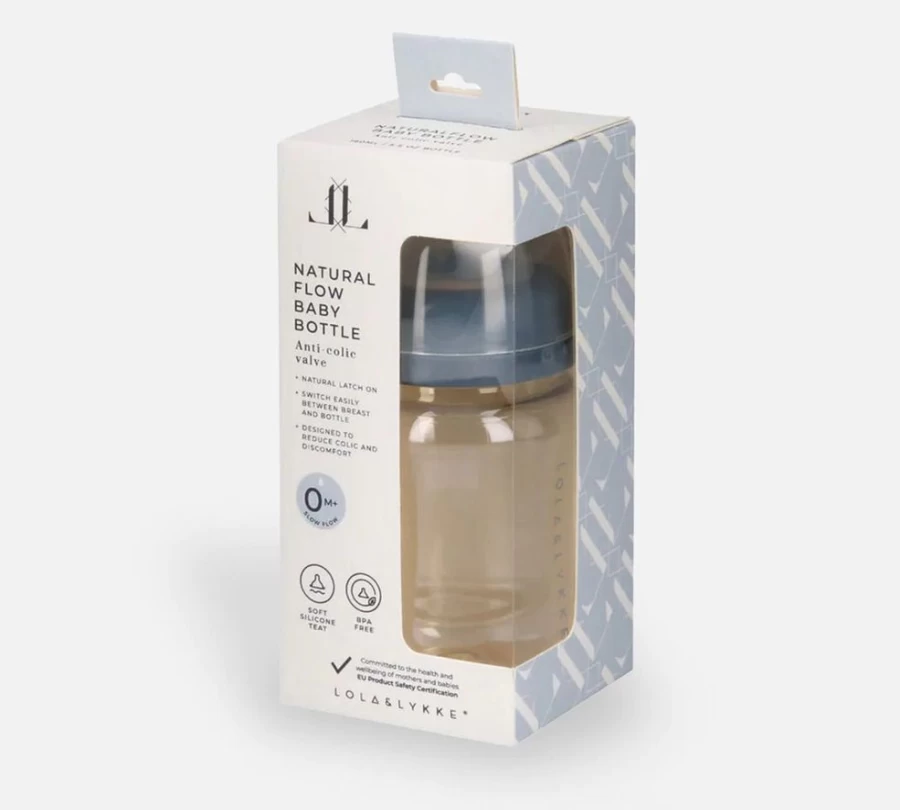 Lola&Lykke Naturalflow Baby Bottle for Infants 3 Months+ | BPA-Free, Anti-Colic, Easy-Grip Design