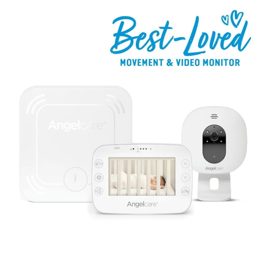 Angelcare AC327 Baby Monitor with Video & Movement Tracking - HD Safe Sleep Monitoring