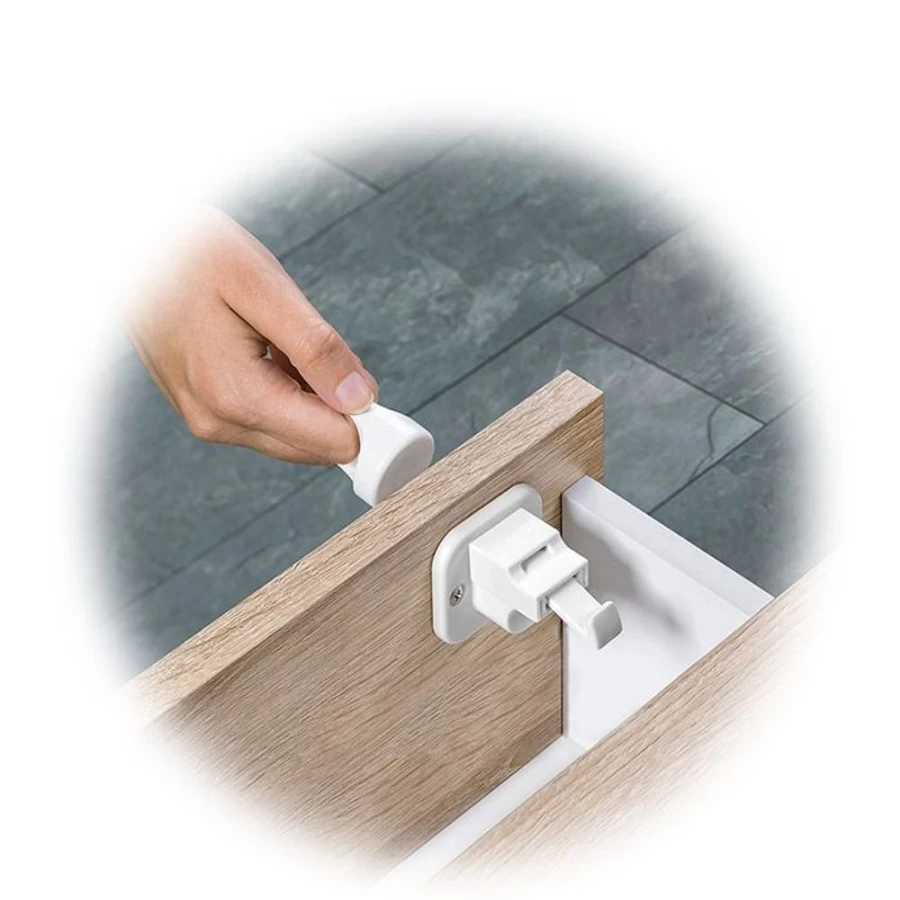 Fred Pure White Invisible Magnet Lock 2-Pack - Strong Hidden Cabinet Latch for Seamless Home Design