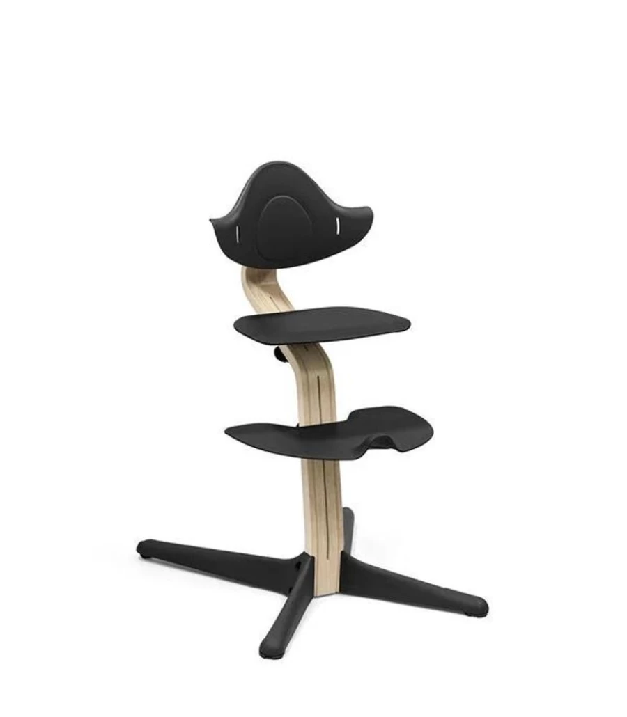 Stokke Nomi Chair - Ergonomic High Chair in Natural & Black for Modern Homes
