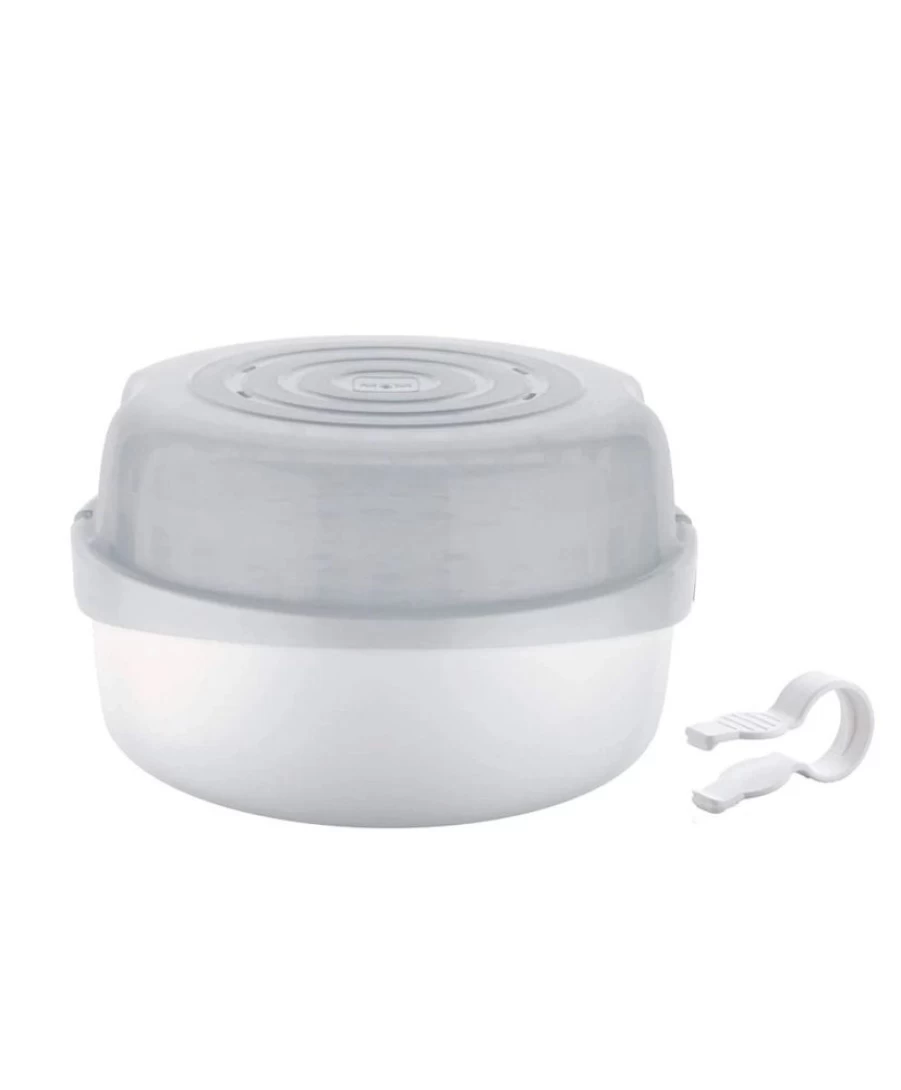 MAM Grey Microwave Sterilizer for Baby Bottles – BPA-Free, Fast Cleaning, Compact Design